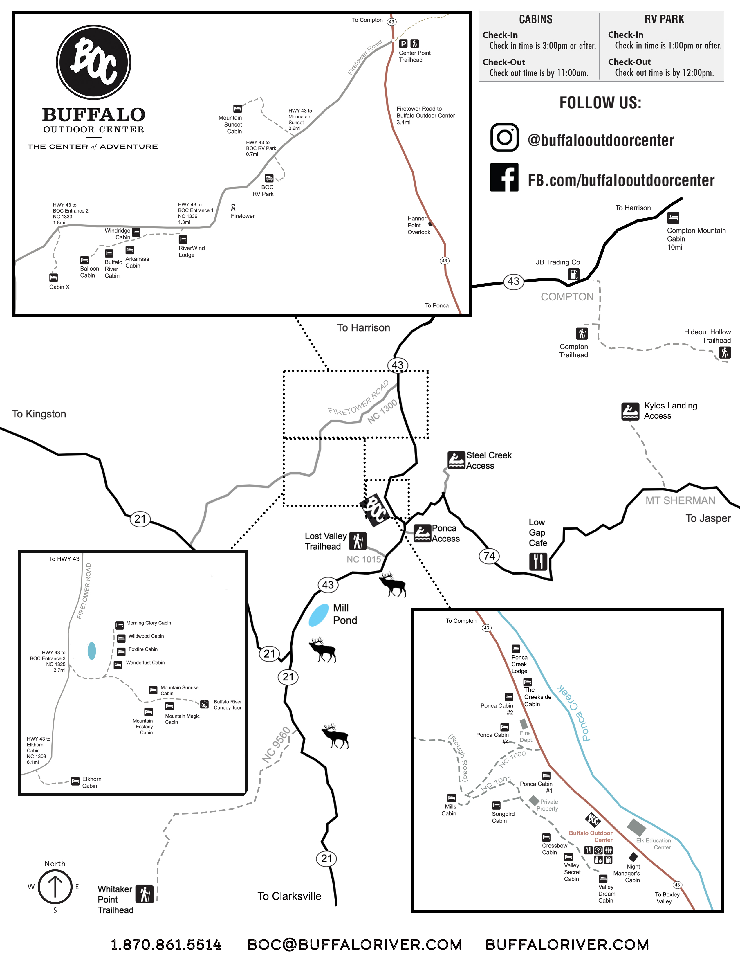 Map Of Buffalo Outdoor Center Cabins Lodges Buffalo National