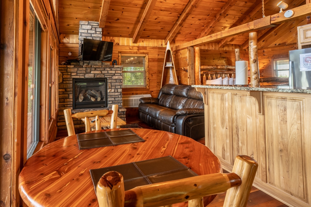 A room with a view is yours from one end of Cabin X to the other, including from the cabin's fully-furnished kitchen.