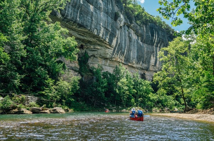 Towering bluffs along the upper Buffalo National River between Ponca and Kyle's Landing.