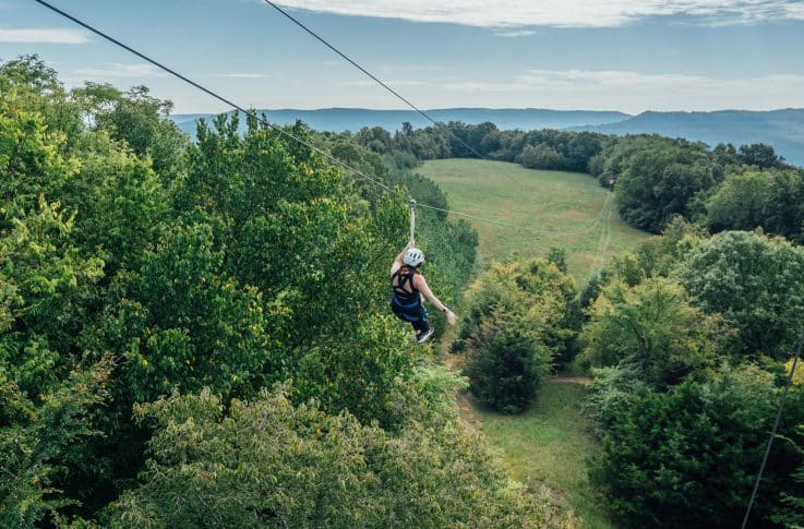 Guest on Buffalo River Canopy Tour